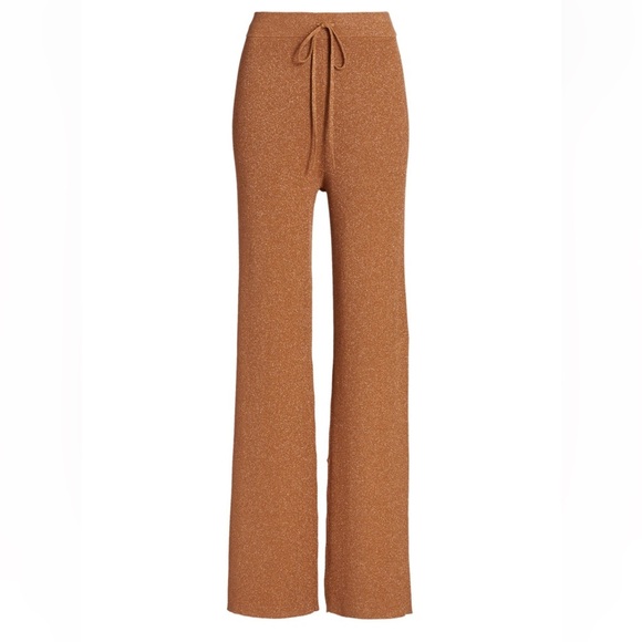 A.L.C. Pants - NWT A.L.C. Quentin Knit Wide-Leg Pants in Metallic/Brown, Size XS